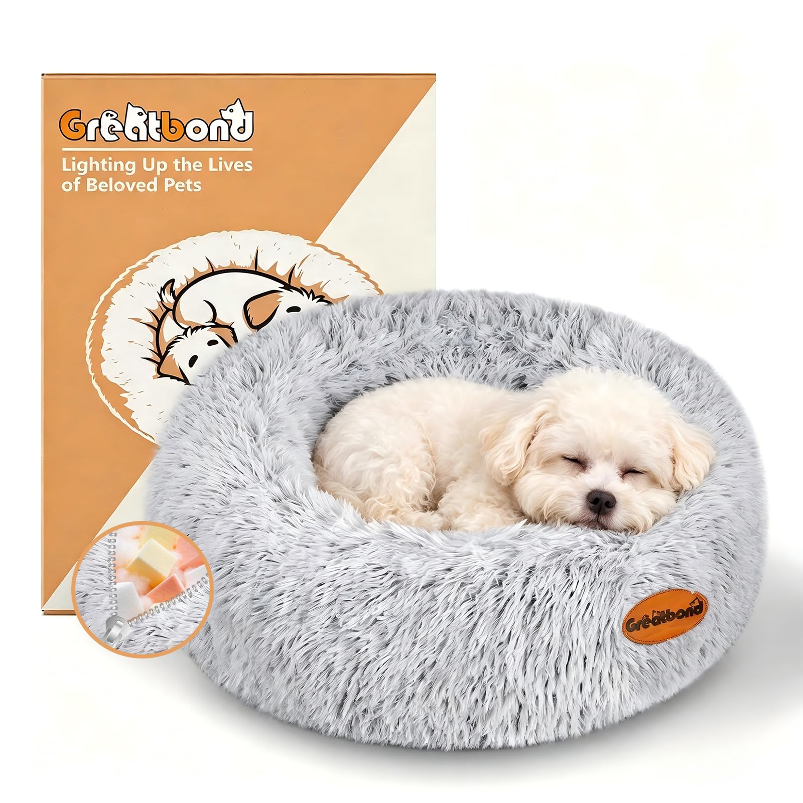 Orthopädisches Hundebett Rund,Abnehmbar,Formstabil Füllwatte,80CM