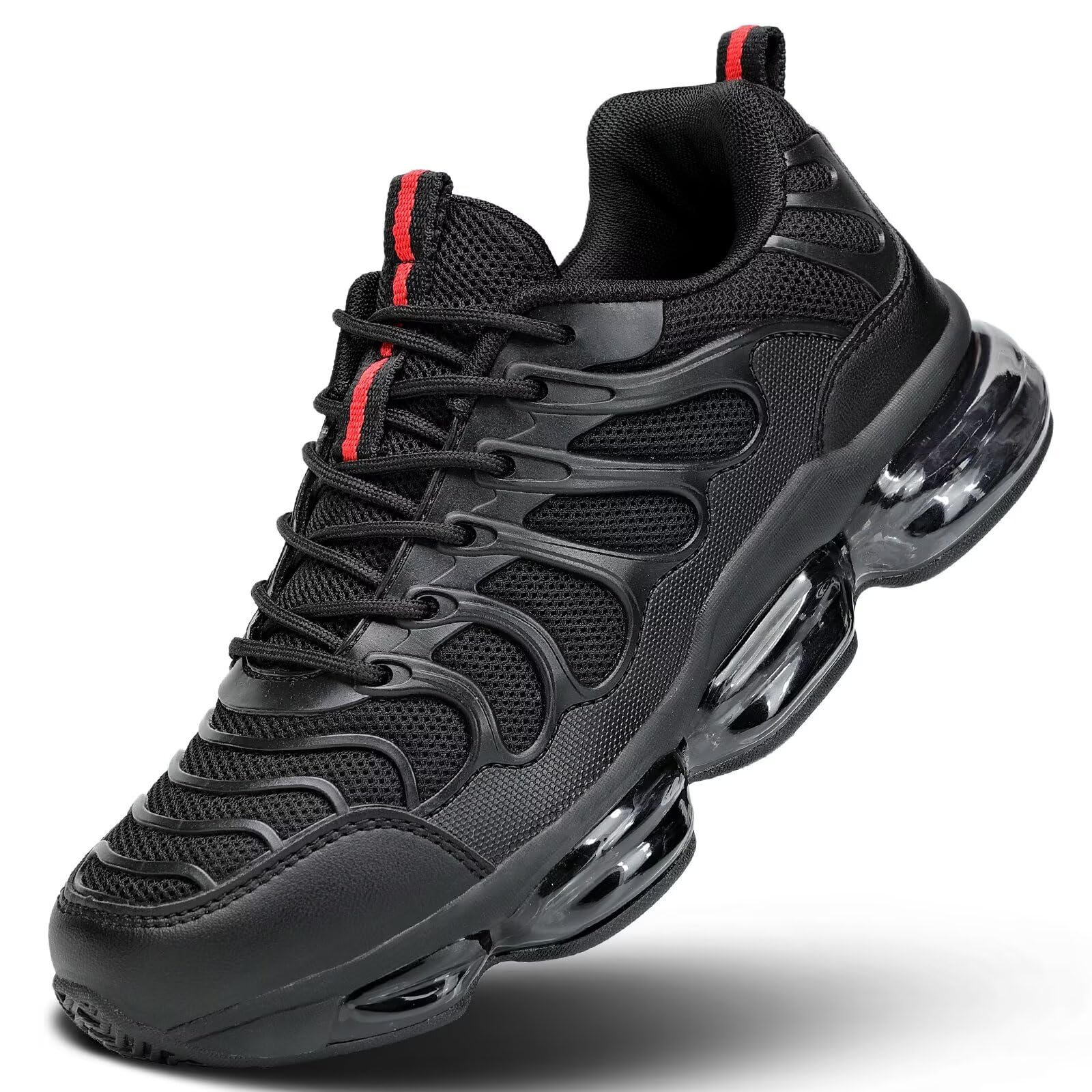 pozvnn Mens Walking Shoes Fashion Tennis Running Sneakers Casual Non Slip Breathable Trail Sport Gym, Black, 11-picture-11