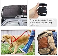 Vista 5 de Hebillas de plástico de liberación, Negro -, Ajustable, liberación lateral