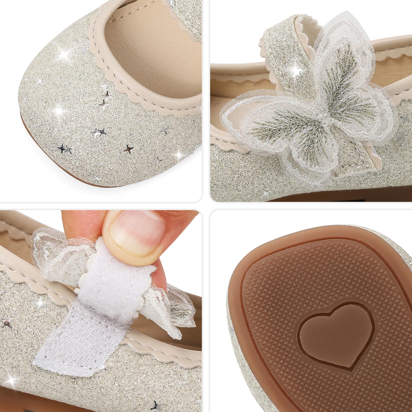 MK MATT KEELY Zapatos Princesa Niñas Bailarina Vestir Brillante para Fiesta Ballet Flats