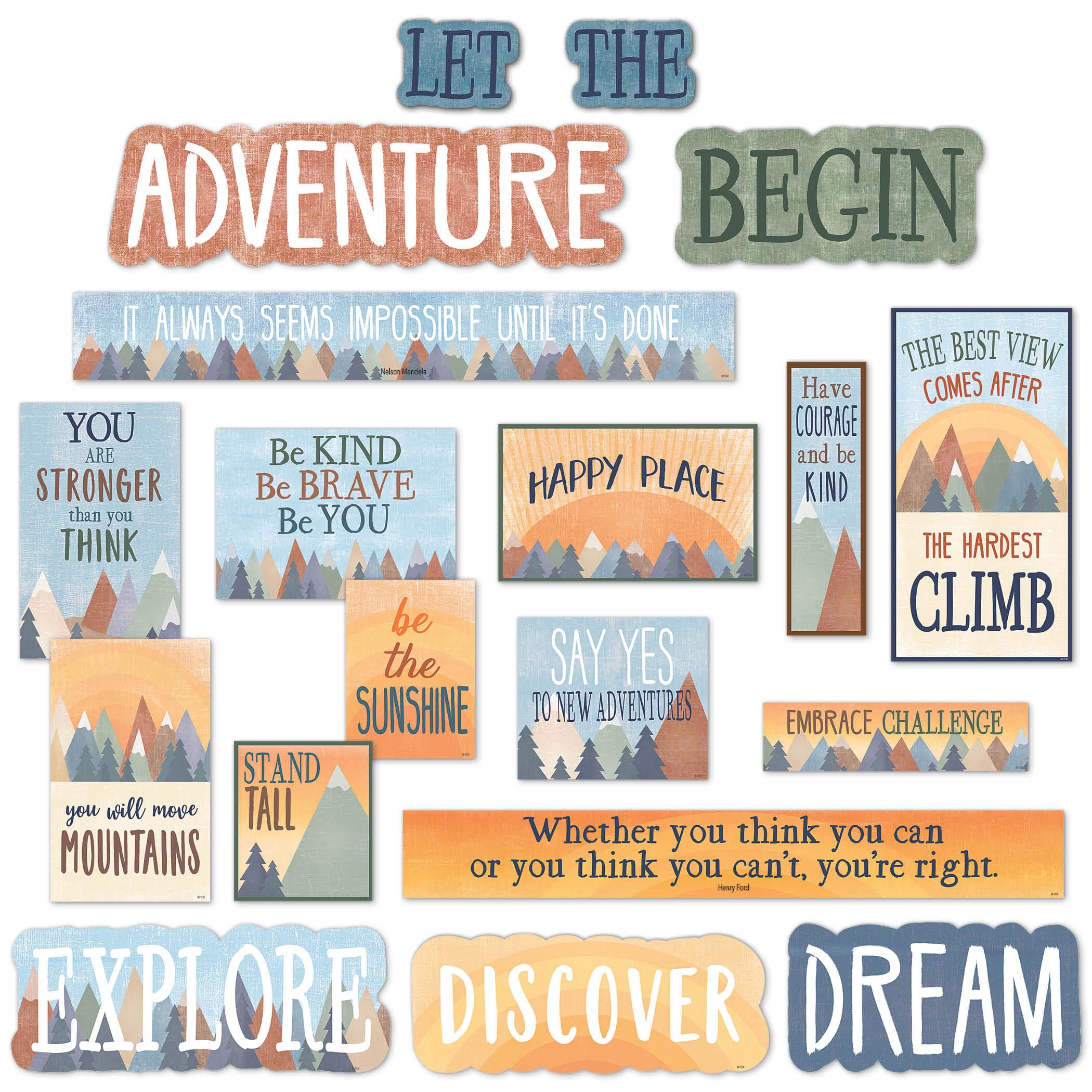 Teacher Created Resources Moving Mountains Let The Adventure Begin Mini Bulletin Board