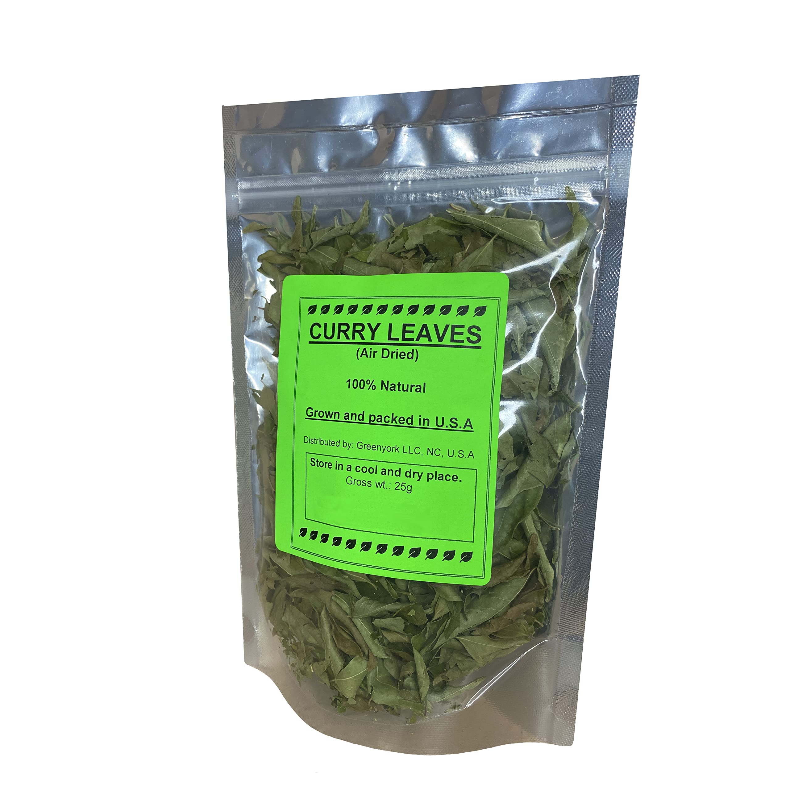 Organic Curry Leaves :: Gluten Free and Naturally Air Dried Herbs:: Fresh Groceries with All Flavors Asian Food::Indian and Mexican Spices::Pure and Natural- Kari Patta