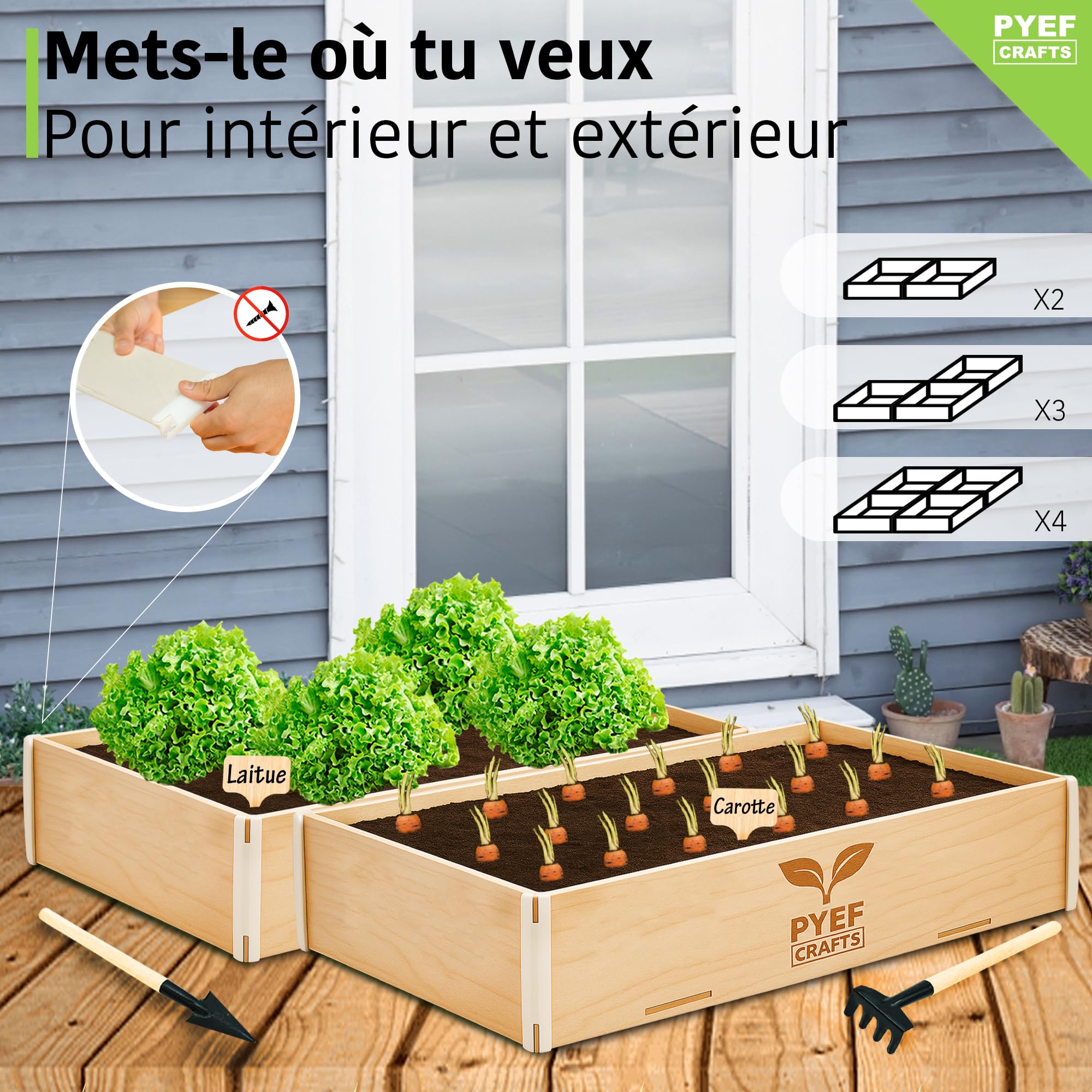 Kit Jardinage Potager Interieur XL Kit Indoor Prêt à Pousser - DIY Potager D'interieur pour Plante a Faire Pousser - Plantation Plantes D'intérieur