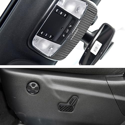 Miniatura 5 de YAMUDA Compatible con protección interior decorativa de fibra de carbono para SUV Grand Cherokee 2014 2015 2016 2017 2018 2019 2020 2021 (negro 43