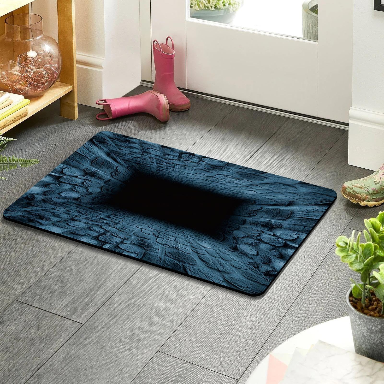 Optische Illusion Teppich 80 x 50 cm Schnelltrocknender Rutschfester