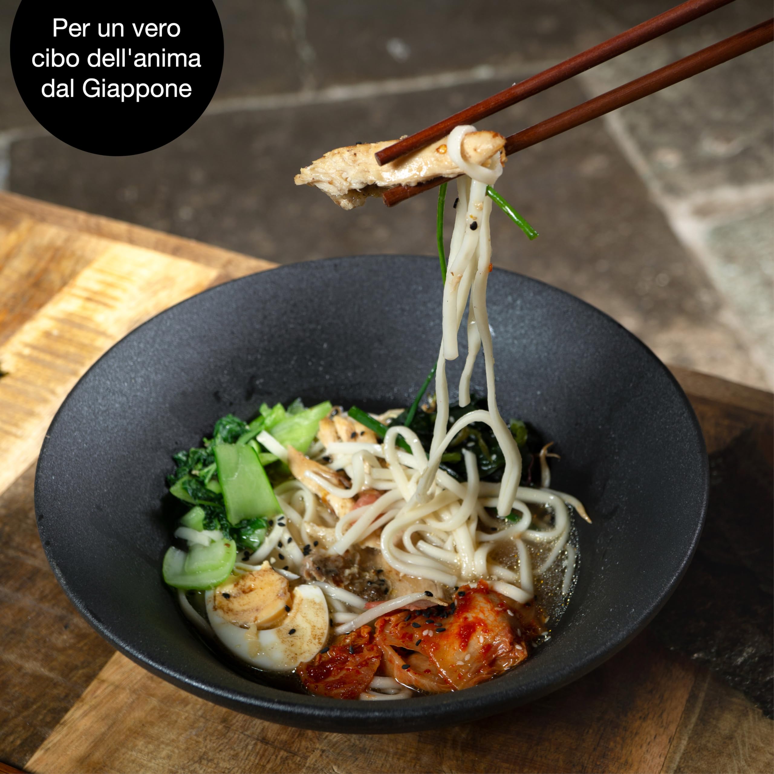 Moritz & Moritz 4 ciotole ramen, in ceramica, da 800 a 1300 ml, diametro 24 cm, per 4 persone, per zuppa, pho e sushi, inclusi bastoncini e cucchiai