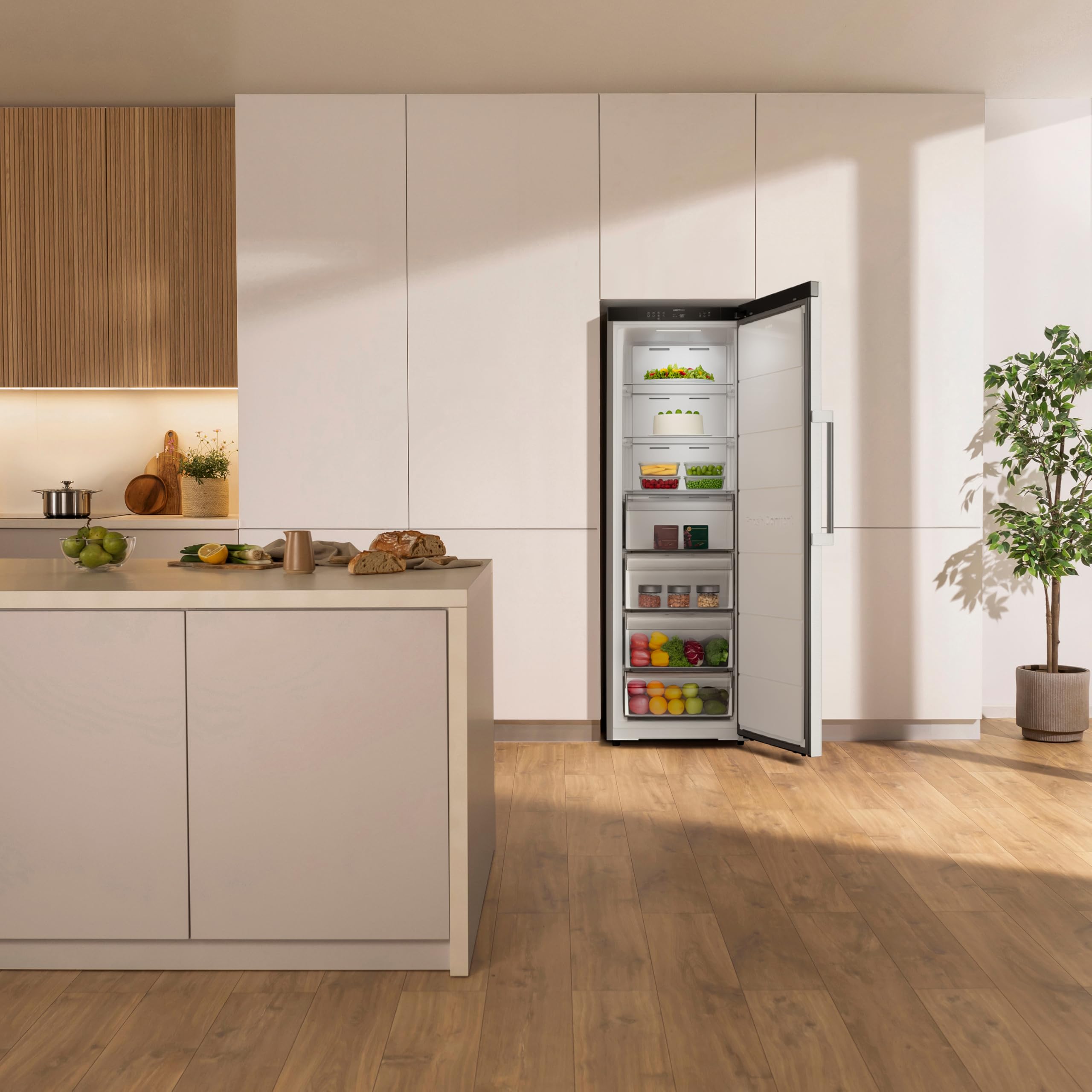 Gorenje FNC618D6XWF Gefrierschrank Freistehend 312 Liter SmartFit 185cm Höhe AdaptTech Convert -24℃ bis +8℃ ConnectLife Wifi Easy-open Griff Inverter Edelstahl
