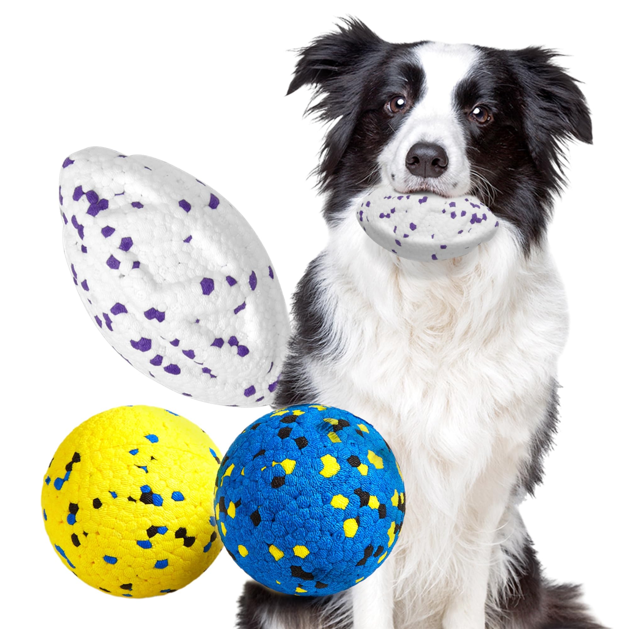 Kimee Dog Balls Tennis Balls Dog Chew Toys for Aggressive Chewer 3Pcs 5.3'' | Floating Do…
