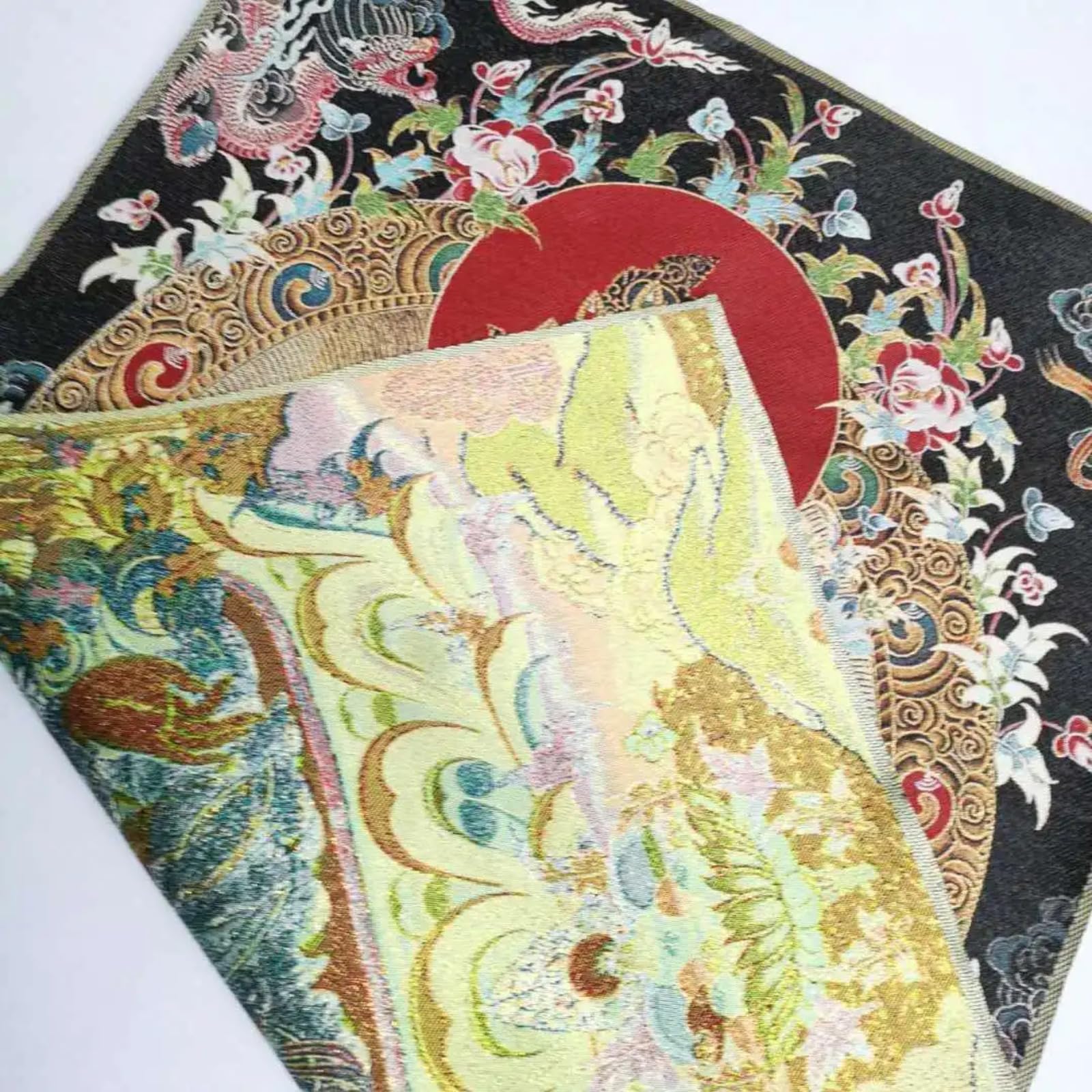 FENNYYAR Tela tibetana tibetana in seta bianca Tara, 90 cm, decorazione murale Guanyin Kwan-yin Tangka Thangka