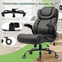 Vista 8 de Silla de oficina, sillas ejecutivas grandes y altas con soporte lumbar para dolor de espalda, silla de computadora de escritorio transpirable