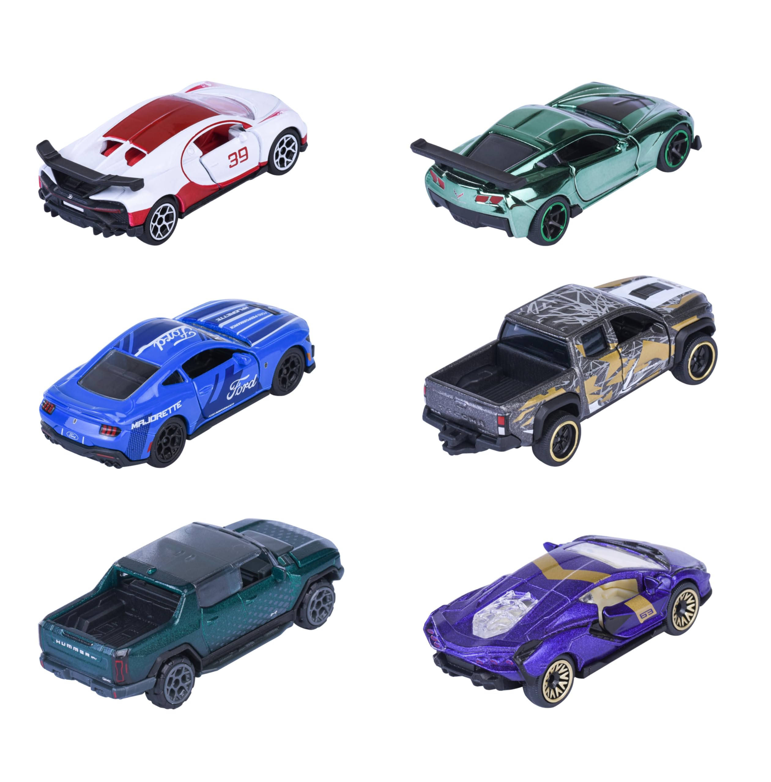 Majorette - Voiture Miniature de Luxe (1 Voiture), 1 sur 6 (Audi, Bugatti, Land Rover, Nissan, Porsche) en métal avec boîte de Collection, 7,5 cm, pour Les Enfants à partir de 3 Ans