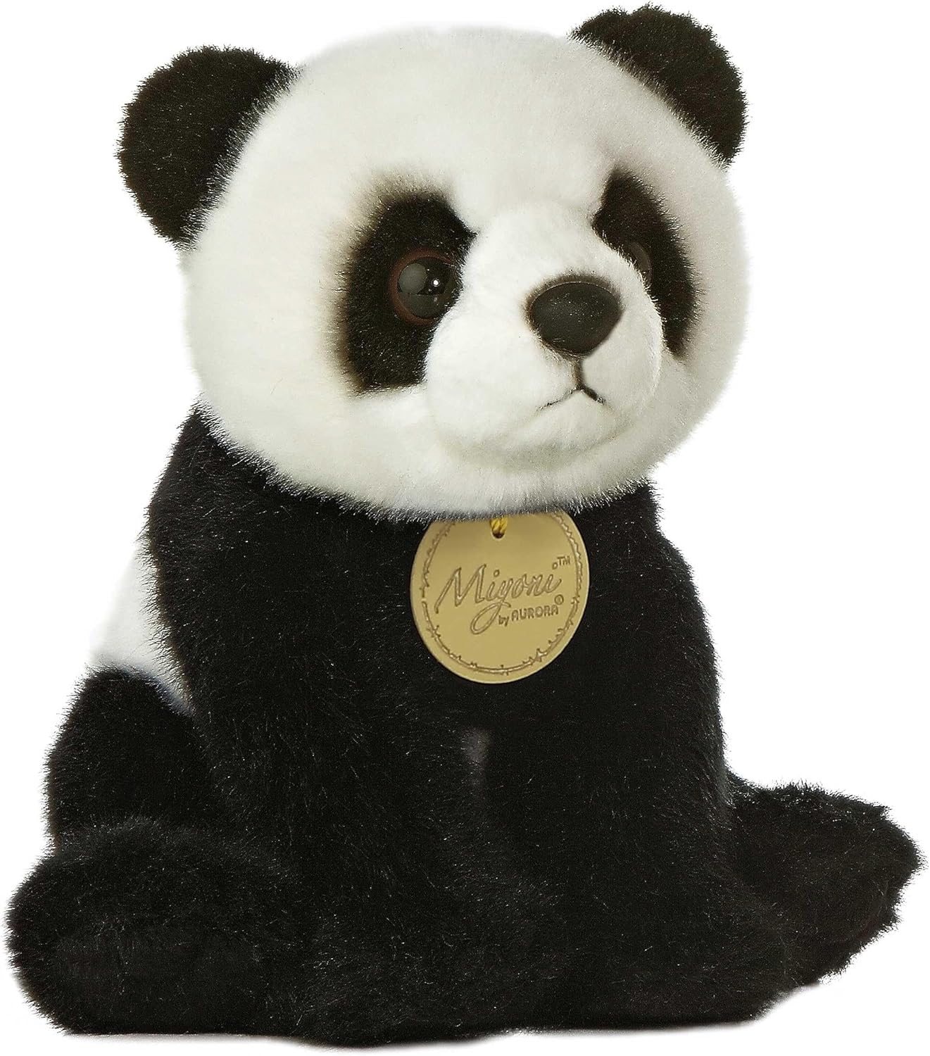 Aurora® Realistic Miyoni® Panda Stuffed Animal - Lifelike Details Make a Cherished Companion - Perfect for Decorating Bedrooms or Classrooms - Black 6 Inches