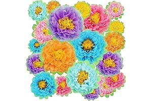 WILLBOND 18 Pcs Hawaiian Party Paper Flowers