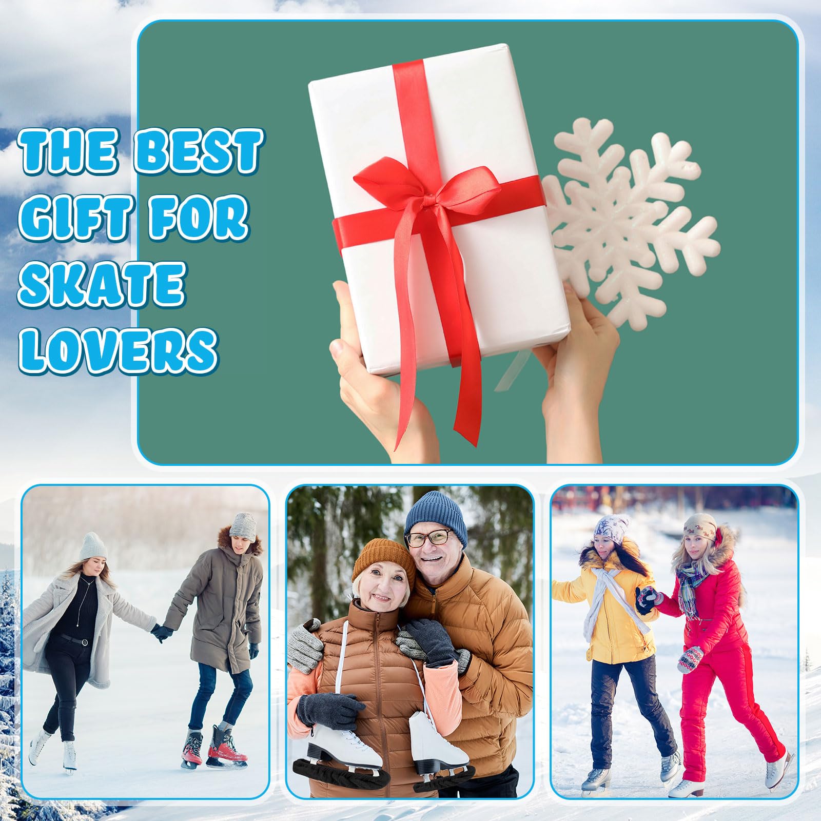 Liliful 8 Stück Skate Guards Skate Kufenschutz Abdeckungen Handtuch Eisbeutel Set Eisschutz für Erwachsene Hockey Winter Supply