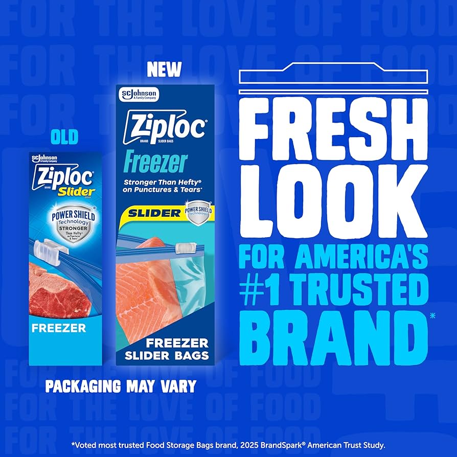 Ziploc Slider Freezer Bags, Quart, 4 Pack, 34 Ct (136 Total Bags