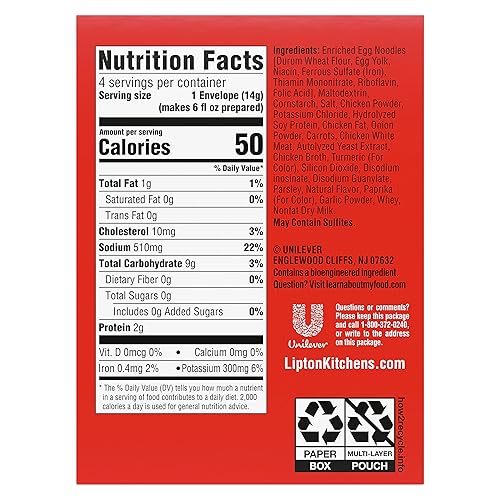 Miniatura 2 de Sopa instantánea Lipton Cup-a-Soup para una taza caliente de crema de pollo solo 60 calorías por porción de 24 onzas 4 unidades paquete de 12