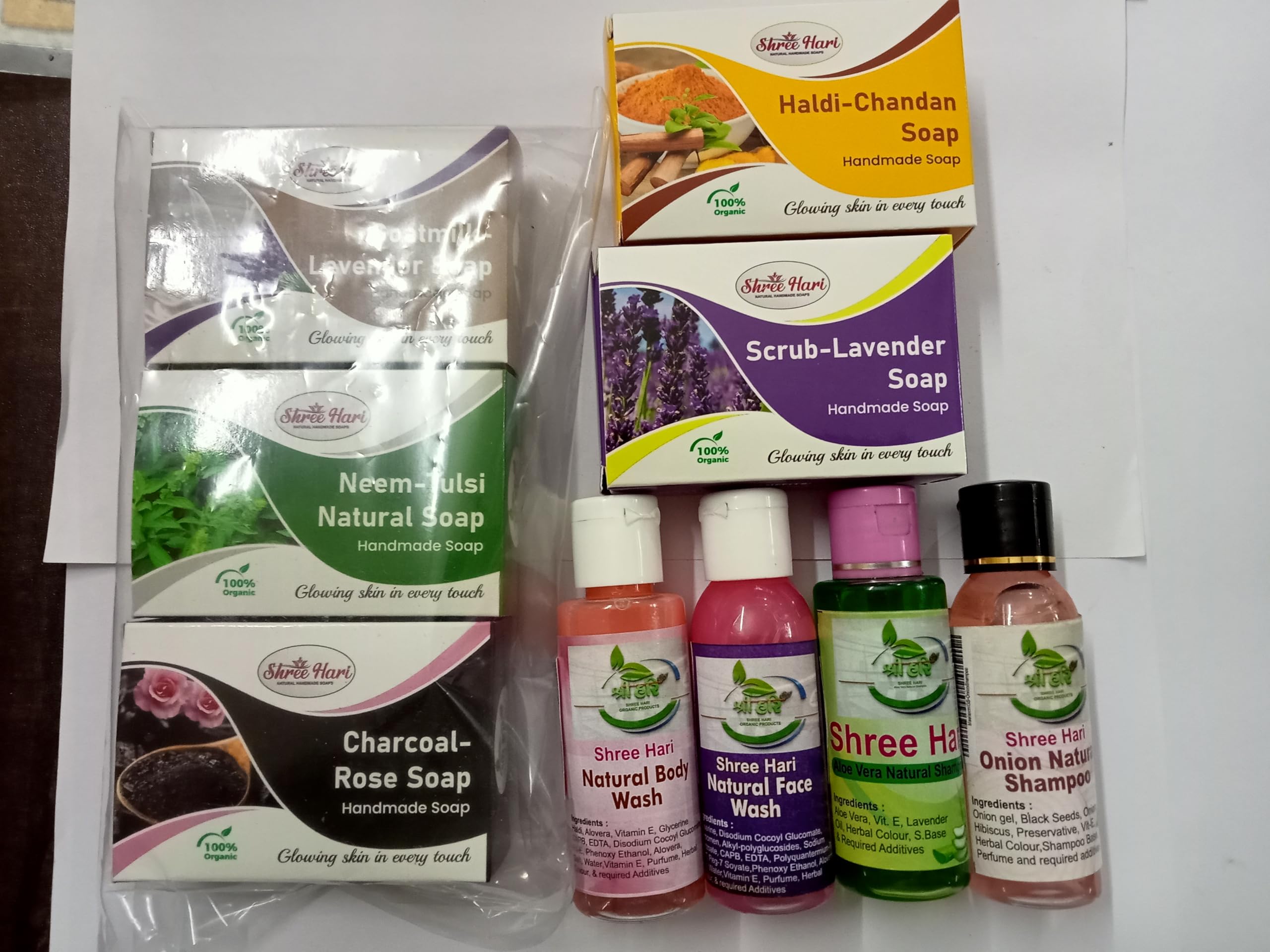 Natural Handmade Soap Set with Haldi-Chandan, Scrub-Lavender, Neem-Tulsi, Charcoal-Rose Variants, Face Wash, Body Wash, Shampoo-image-43