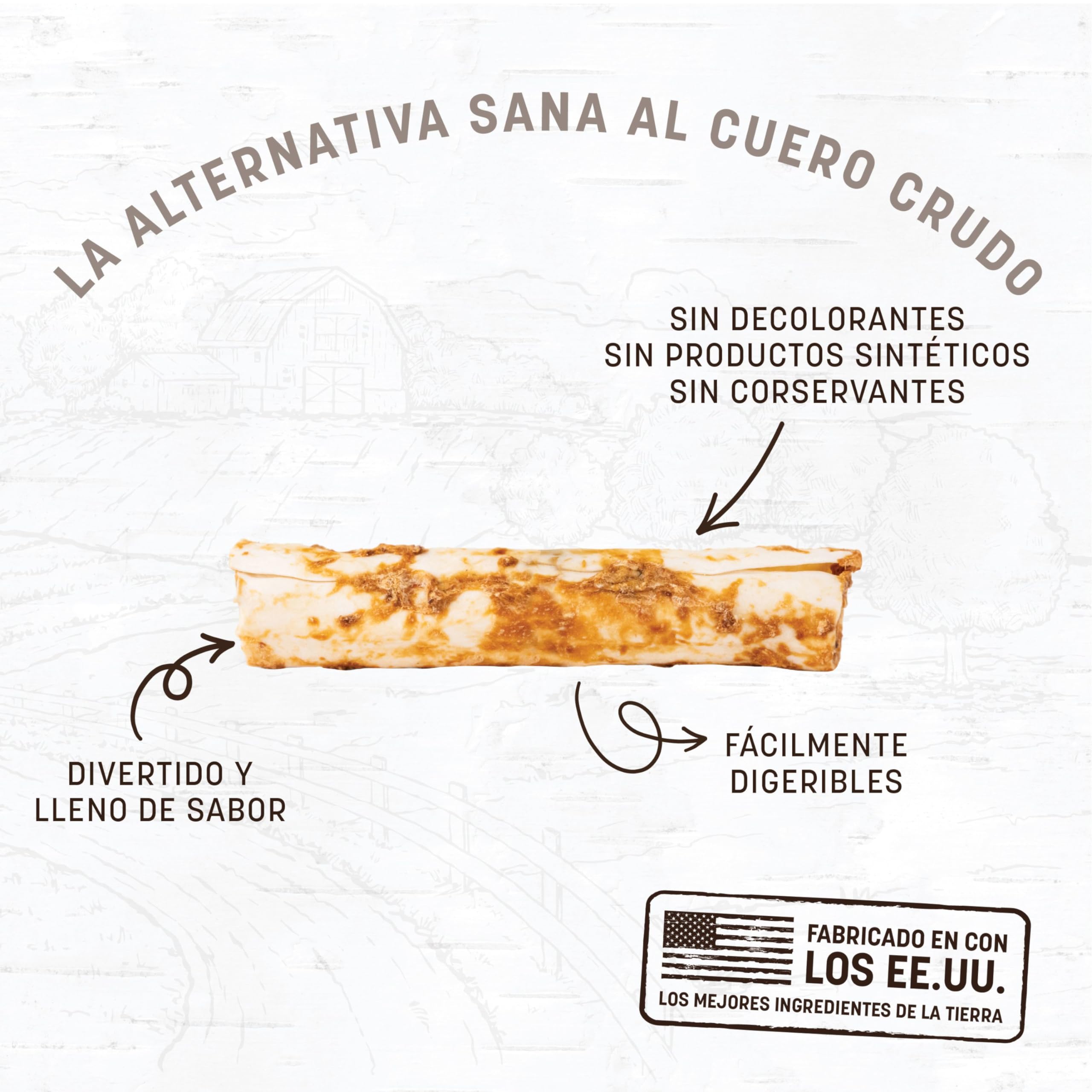 EARTH ANIMAL No Hide Golosinas masticables Medianas con Sabor a Vacuno, Alternativa Natural al Cuero Crudo, Duradero, para Perros | Golosinas para Perros medianos (1 Paquete)