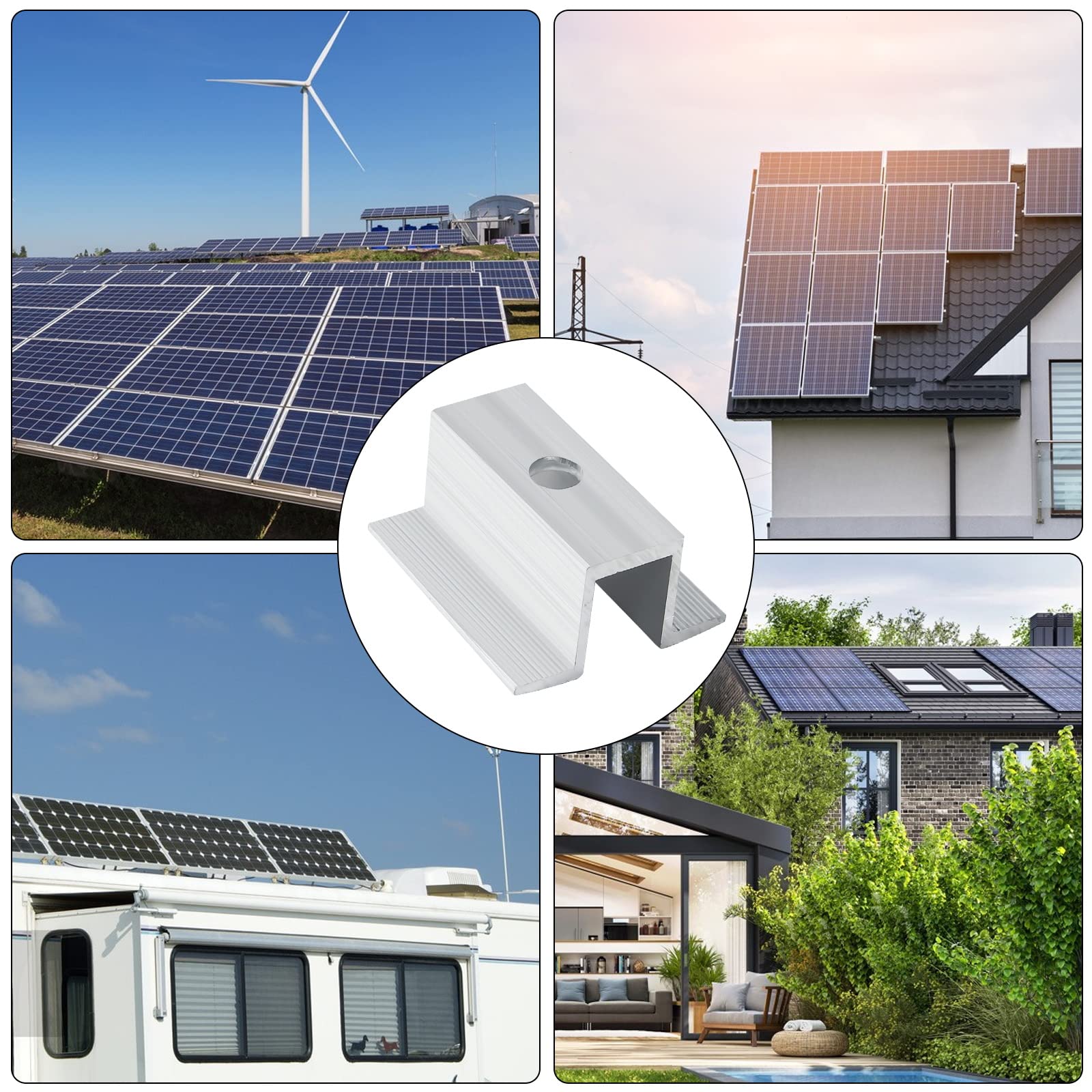 Morsetti Centrali Per Pannelli Solari - In Alluminio Per Profili 20 Mm - Foto 10