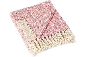 Pink Mexican Blanket with Diamond Stitch