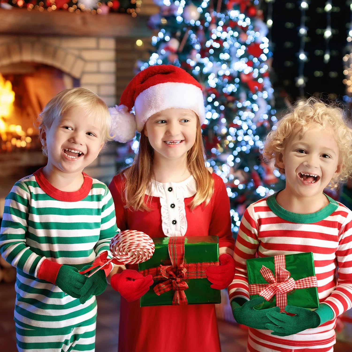 12 Pairs Christmas Kids Gloves with Cards Christian Gifts for Kids Toddler Red and Green Glove Winter Full Fingers Knit Gloves Stretchy Warm Mittens Bulk for Religious Boys Girls - Image 6