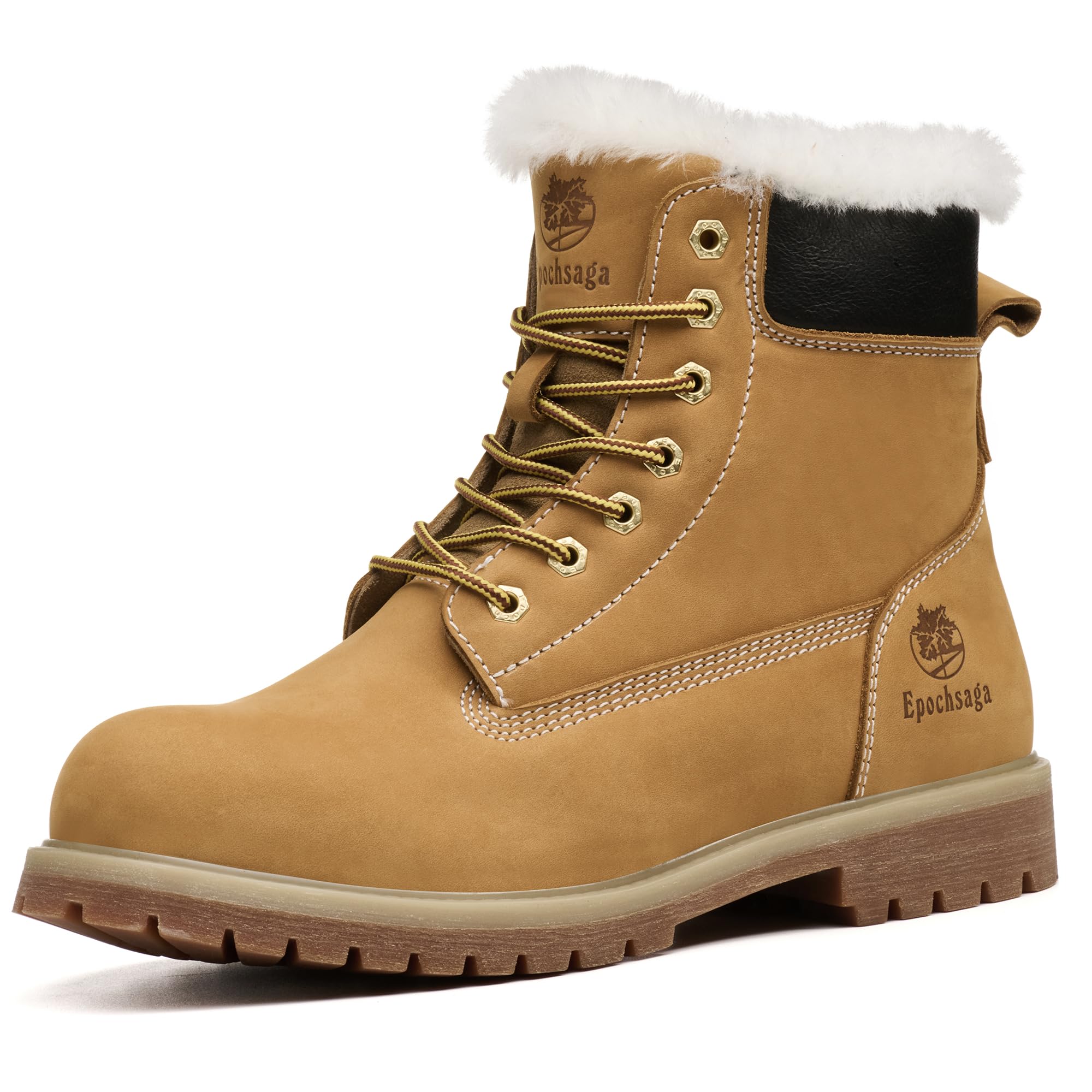 – Soft Toe Classic Upgraded Work Boots for Men and Women,Waterproof Full Grain Leather Comfort Shoes Tan