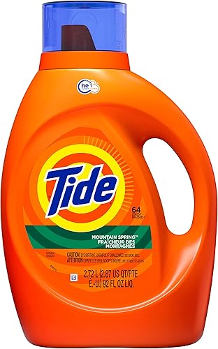 HE Turbo Clean - Detergente líquido para lavandería Mountain Spring 64 cargas 92 onzas líquidas