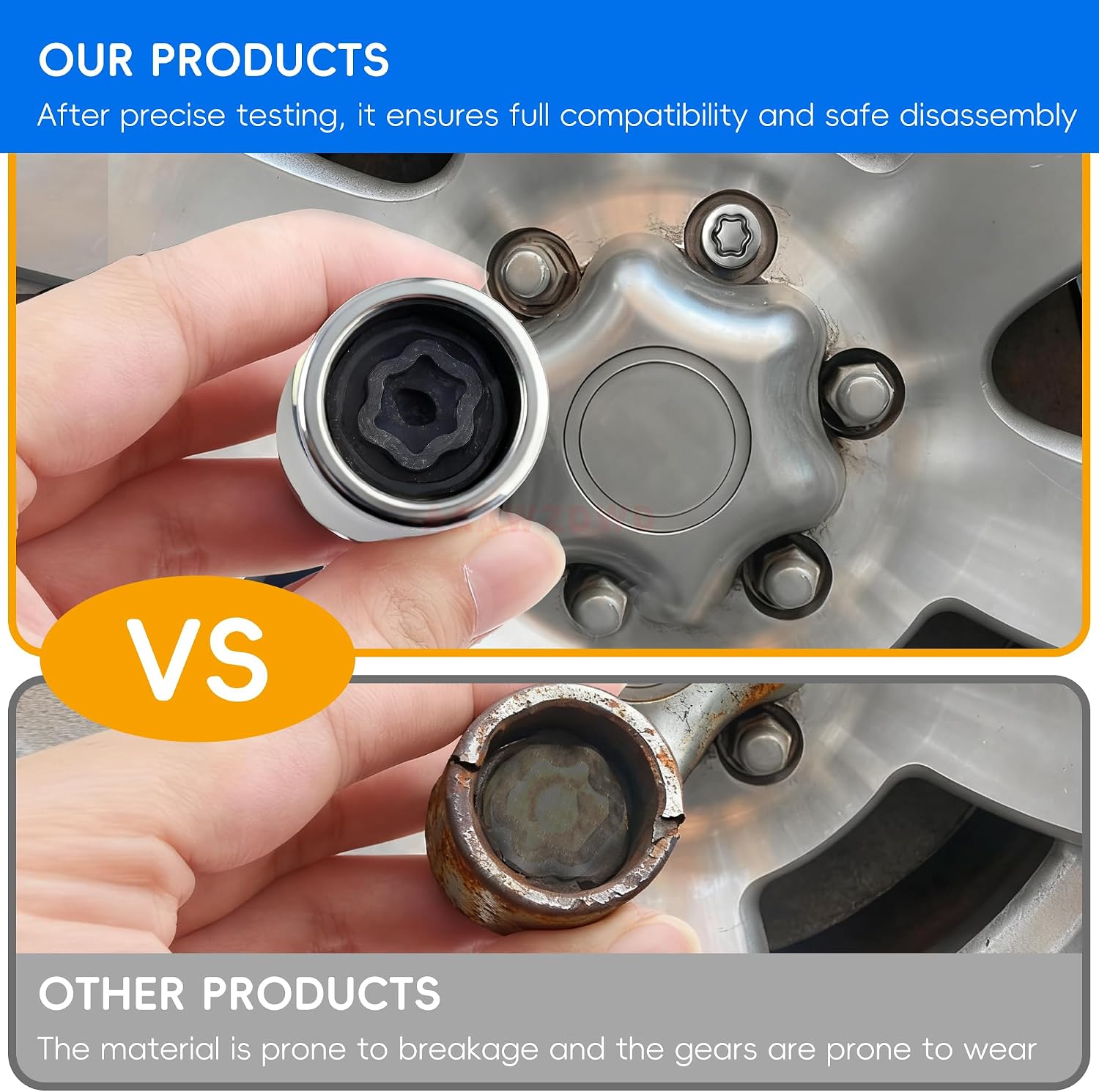 #B for Toyota Wheel Lock Key Compatible Toyota Lexus Tacoma B-Wheel Locking nut Key Removal Tool