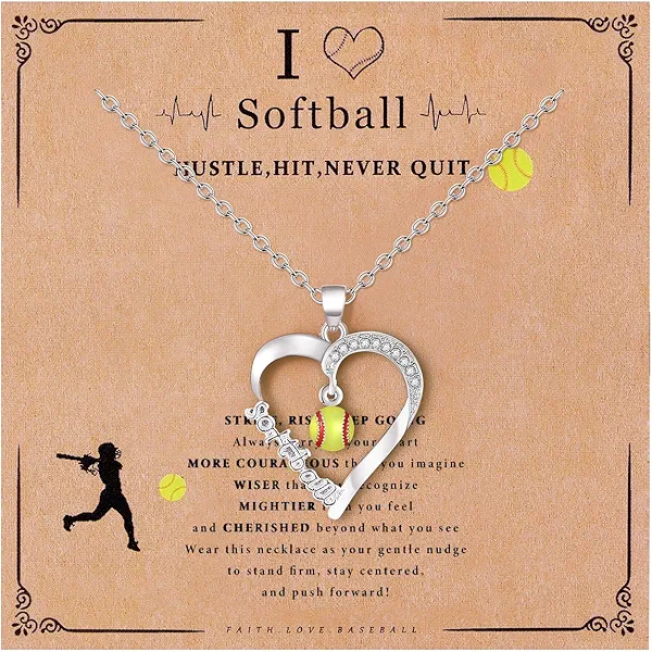 Maverileisure Softball/Volleyball/Basketball/Baseball Necklace for Teen Sport Accessories Jewelry Gifts for Mom Women Man