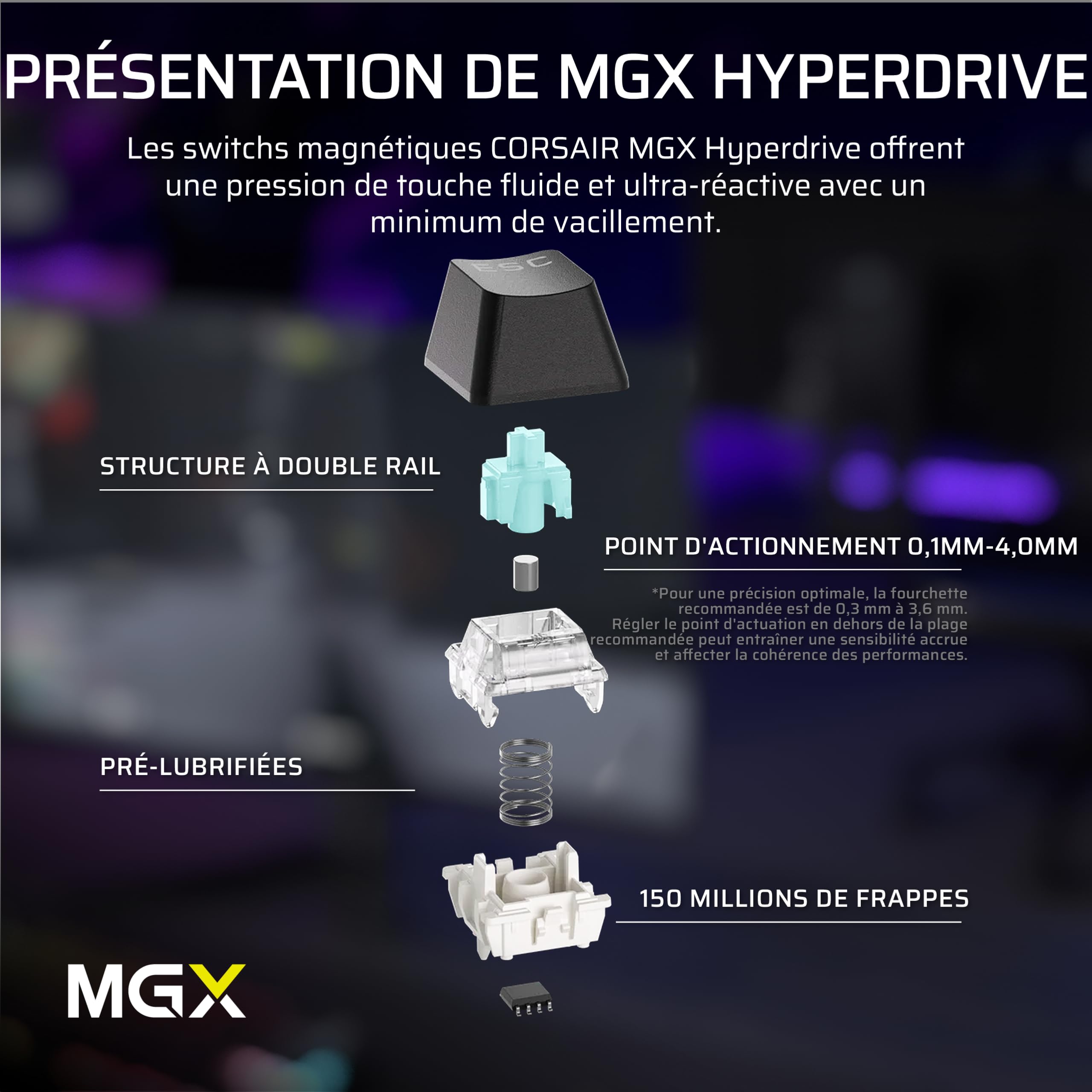 Corsair MAKR Pro 75 Clavier Filaire Gaming à Effet Hall (AZERTY FR) – Noir