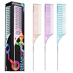 FRAMAR Dreamweaver Highlight Comb Set - Professional Highlighting Comb With Parting Tip, Hair Dye Comb, Foiling Combs For Highlighting, Highlight Combs For Highlighting - 3 Pack Pastel