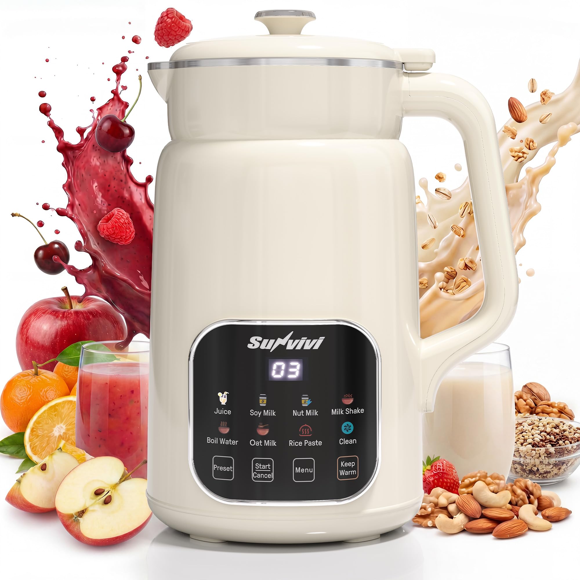 Sunvivi 8-in-1 60oz Nut Milk Maker