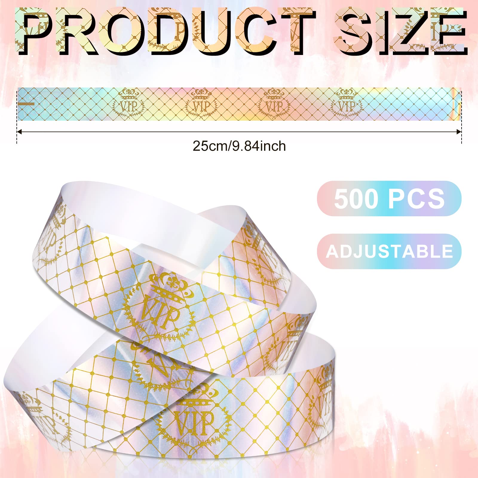 Confezione 500 Braccialetti VIP Plastica Braccialetti Festa Per