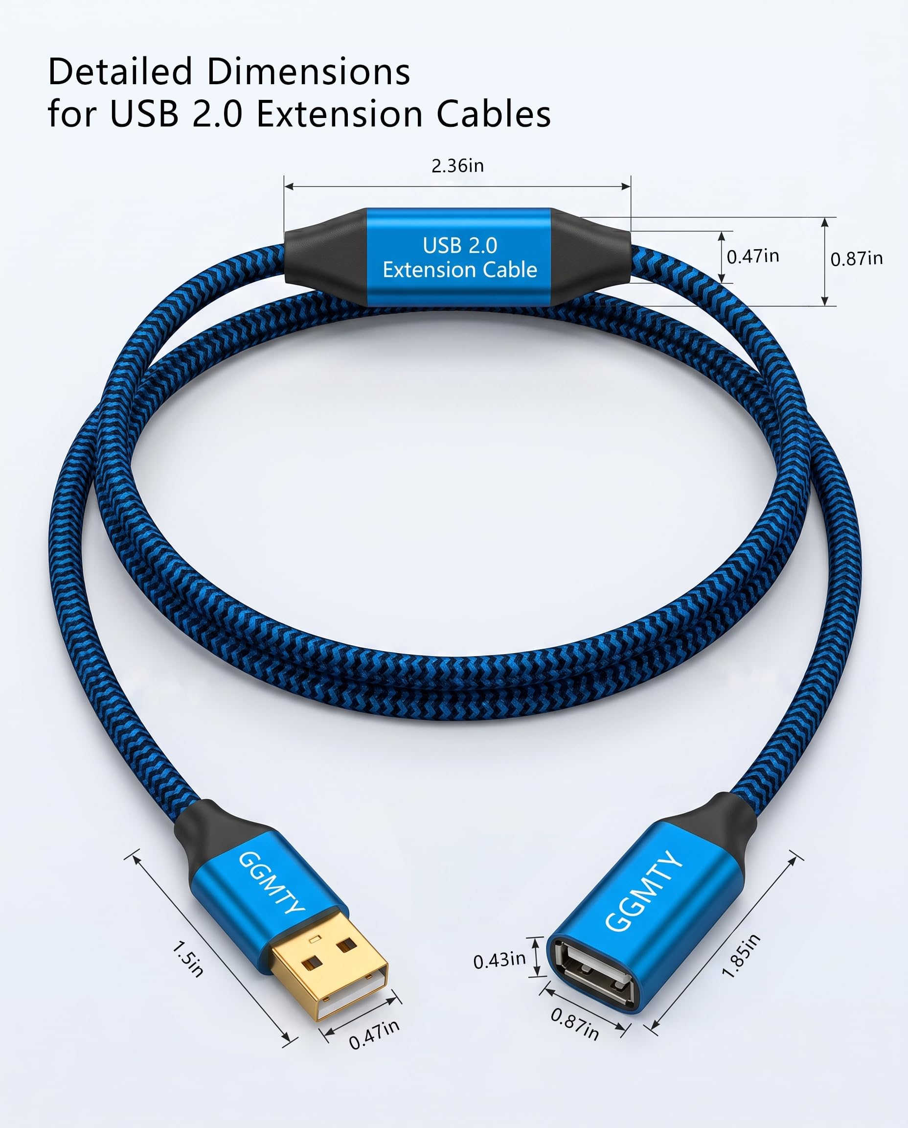 Câble d'extension USB 2.0 actif 10 m, USB-A mâle vers femelle