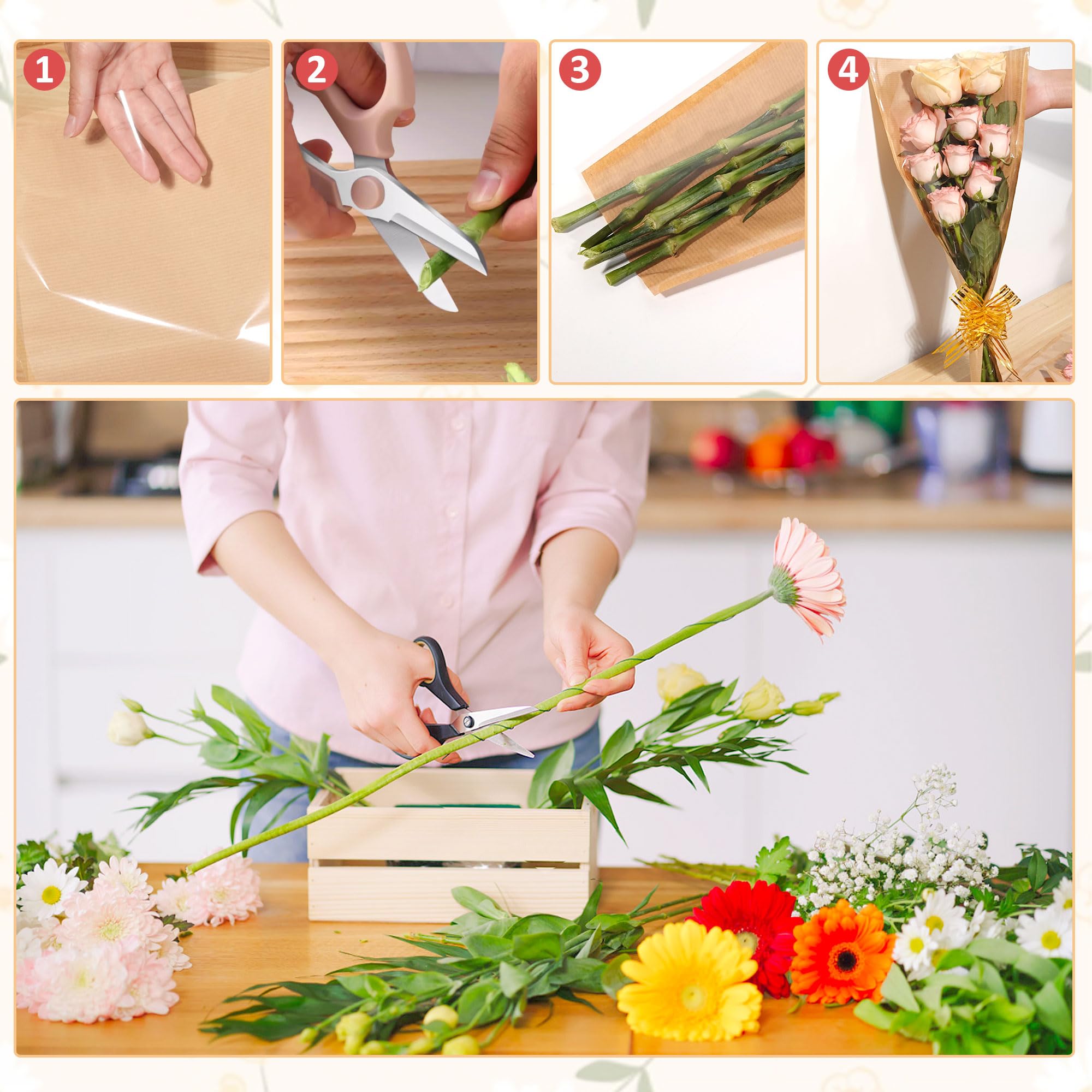 Amazon.com: JOYIT Flower Bags for Bouquets, 50PCS Kraft