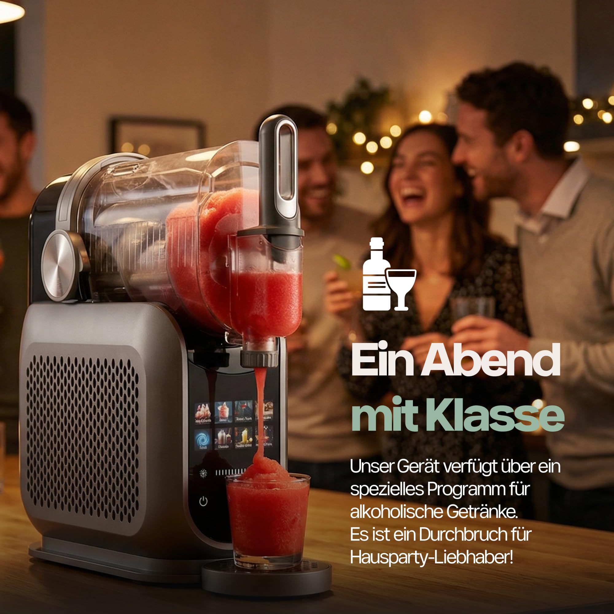 4Swiss Eismaschine Selbstkühlend Eis Maschine Speiseeisbereiter Speiseeismaschine mit Kompressor Icecream für Milchshake Slush Slushie Granita Ice Cream Joghurtmaschine Zuhause Eisbereiter - SM026