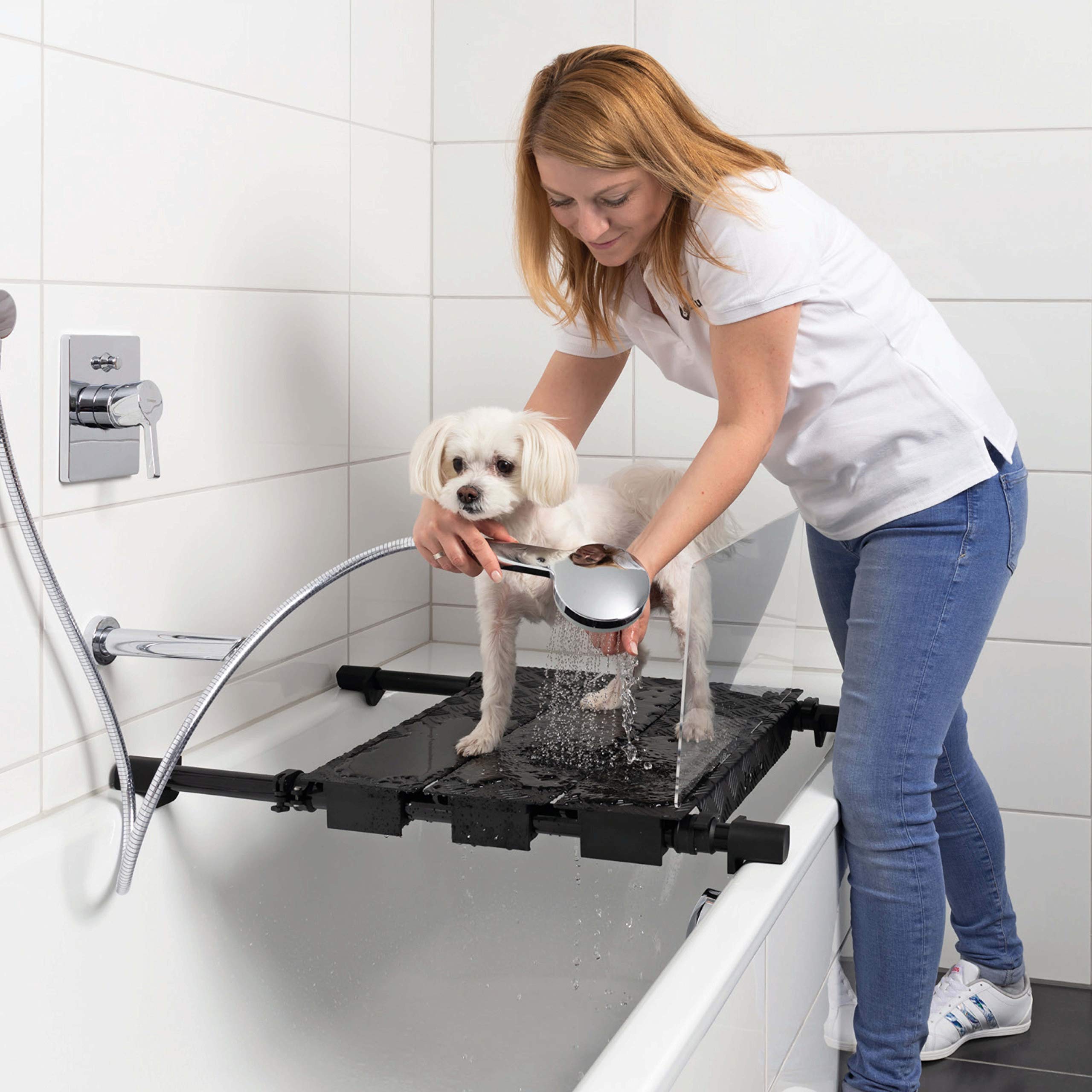 DogShower - Aus Aluminium - Hundedusche für Ihre Badewanne zur optimalen Pflege Ihres Hundes Hundehygiene - Hundepflege - platzsparend (M)