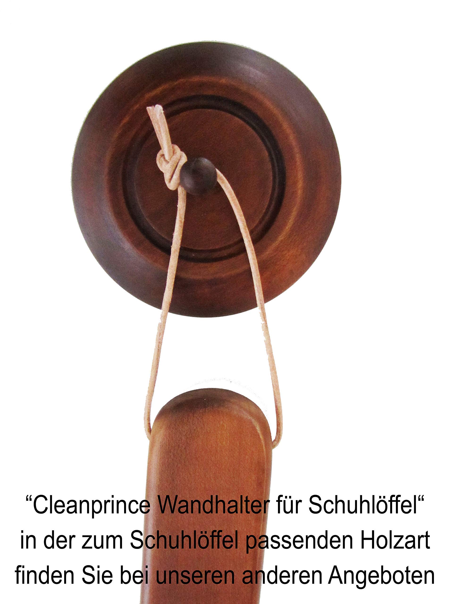 CleanPrince Schuhanzieher Schuhlöffel Holz Hund 70 cm XXL dunkelbraun | massiv Hundekopf Dackel Hundefigur gebeizt ergonomisch handgeschnitzt