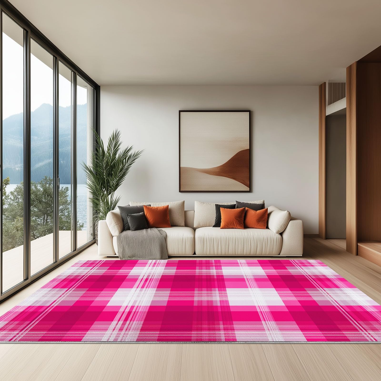 Dywaniki do salonu, 140 x 200 cm, nowoczesne, geometryczne linie, można prać w pralce, antypoślizgowy, trwały, ze sztucznej wełny do sypialni, kuchni, biura, jadalni, wewnątrz, niskie runo