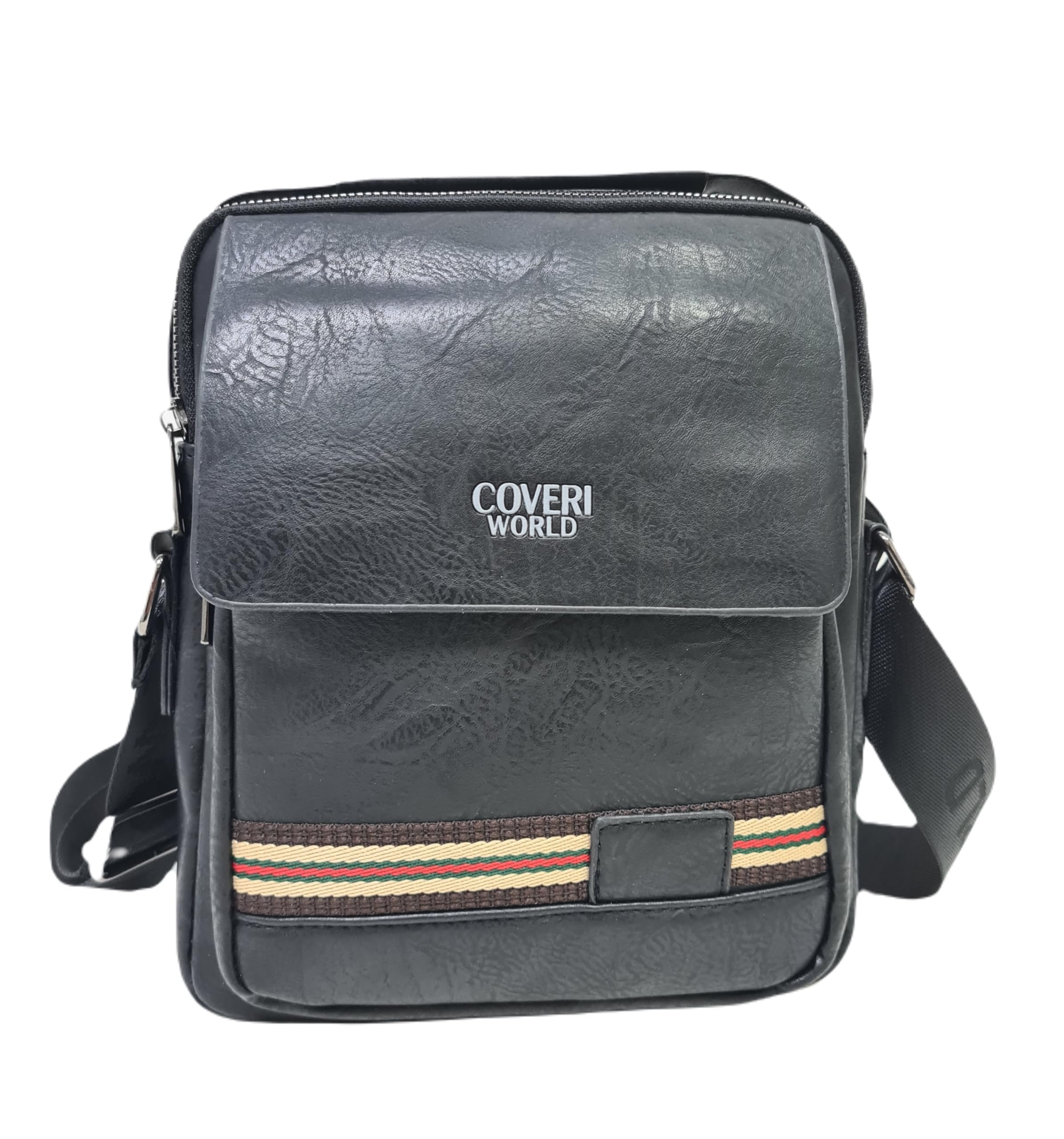 COVERI Borsa Borsello Ecopelle Tracolla Uomo Lavoro Ufficio Tempo Libero Portacellulare Tasche Zip ART.2162 Dimensioni 24 X 21 X 5 Marchio Coveri