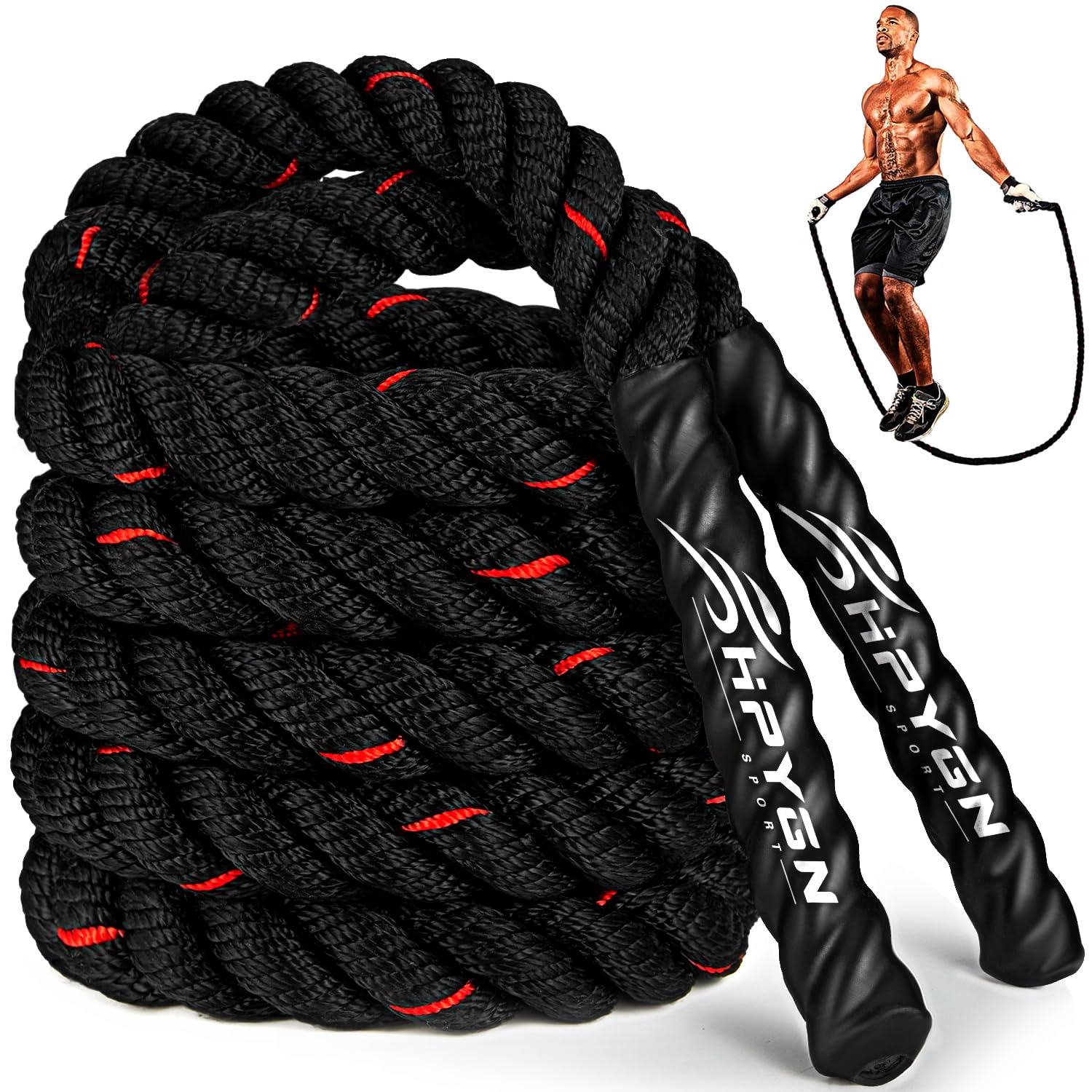 Corda Per Saltare Ponderata Per Fitness 2,8m – Pesante Per Allenamento Forza E Cardio, Uomo E Donna