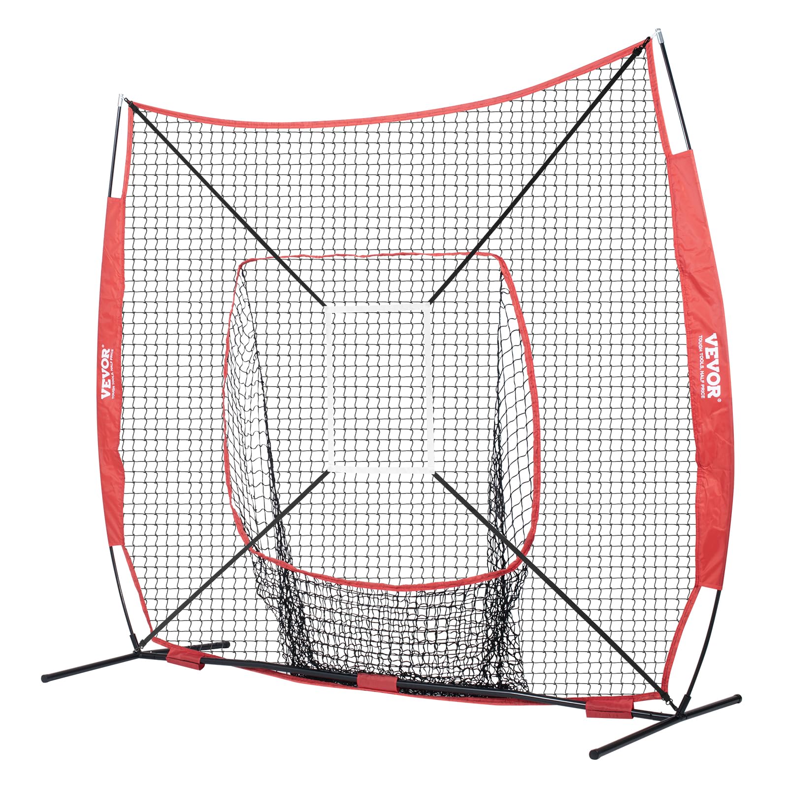 VEVOR Filet d'entraînement de baseball et softball, filet d'entraînement de baseball portable pour frapper, attraper, lancer, équipement de baseball avec cadre d'arc, sac de transport, zone de frappe,