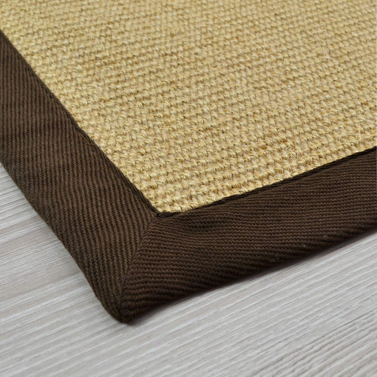 Gekleurde Randen Floordirekt Sisal Tapijt 200x200 Cm - Natuurlijk Vezel, Antislip Rug, Crème Met Gekleurde Rand Jute Loper Op Maat