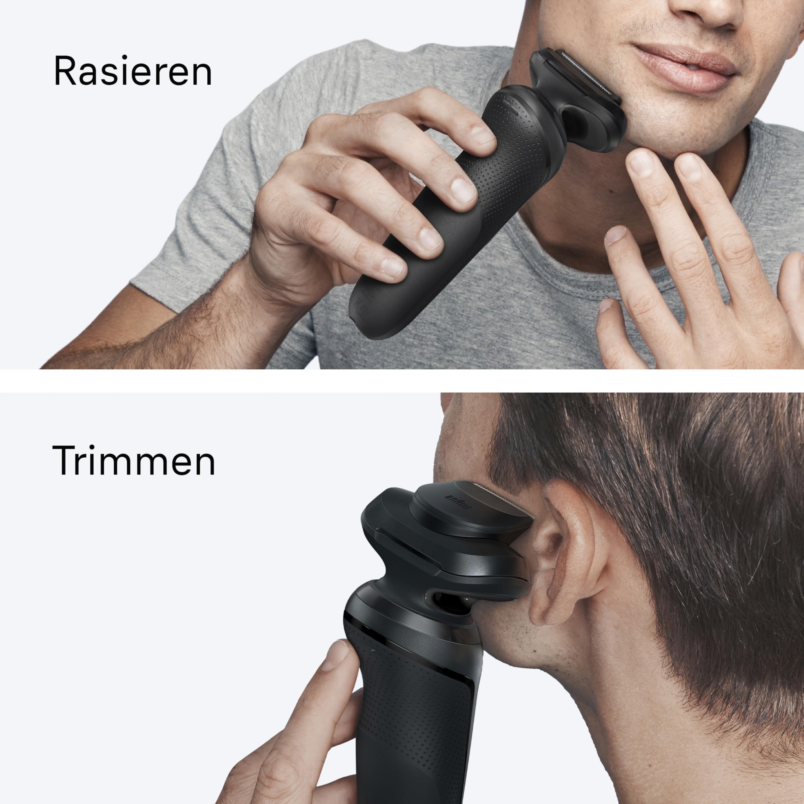 Braun Series 5 Elektrorasierer Herren, Nass- und Trockenrasierer, Turbo- und Standard-Modus, Rasierapparat mit SmartCare Reinigungsstation, Präzisionstrimmer, Wasserdicht, 52-N7200cc, Schwarz