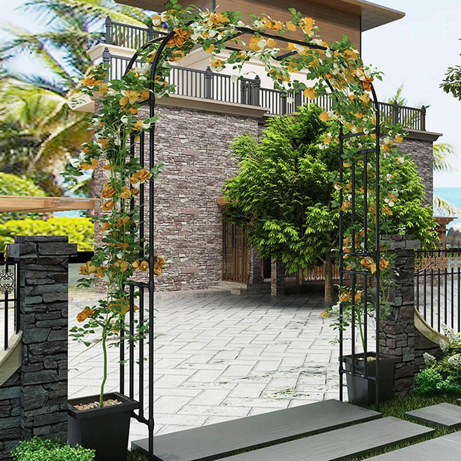 Arche de mariage en métal et pergola de jardin réglable H2,4m