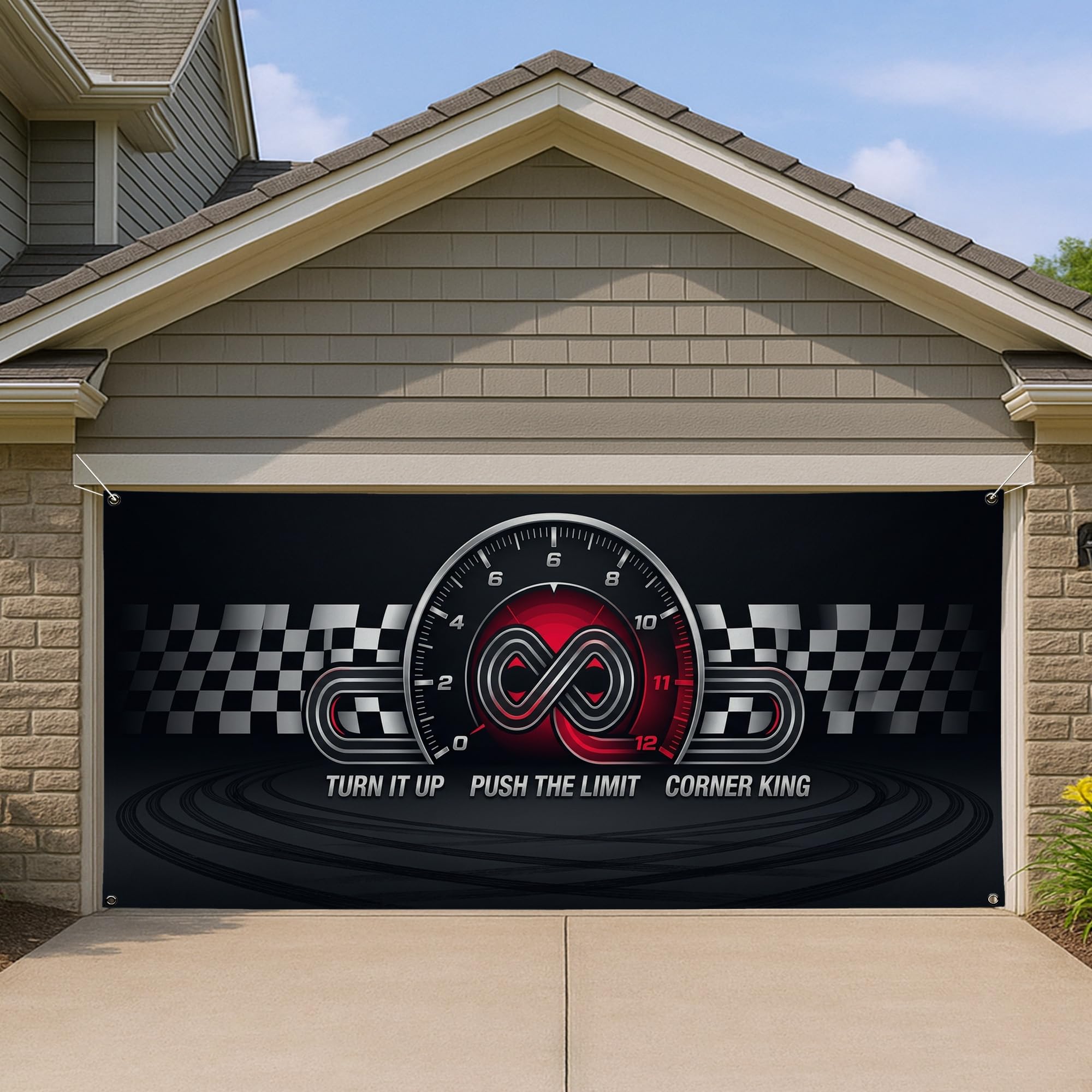 Decoración deportiva de carreras para el garaje al aire libre de amantes de coches