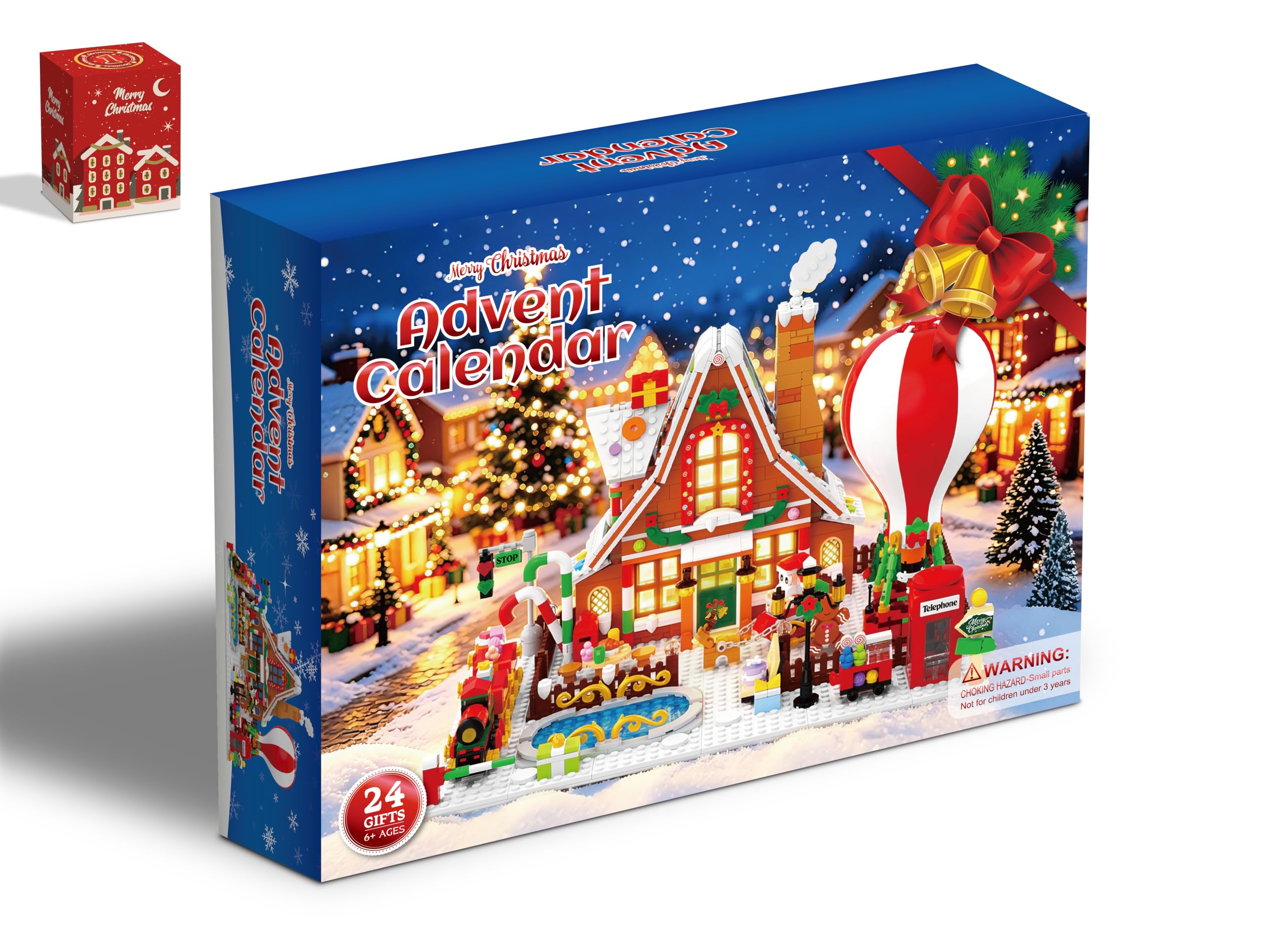 Adventskalender 2026 Lebkuchen Bausteine - 24-tägiges Weihnachts Countdown | Aufbau eines Karneval-Themenparks – Geschenk für Kinder & Familie