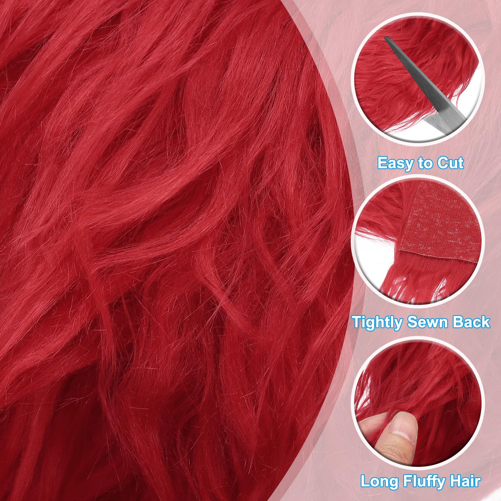 PATIKIL Plush Faux Fur Fabric Precut Strips - Image 3
