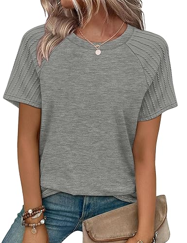 WIHOLL Summer Tops for Women 2026 Trendy Short Sleeve Shirts