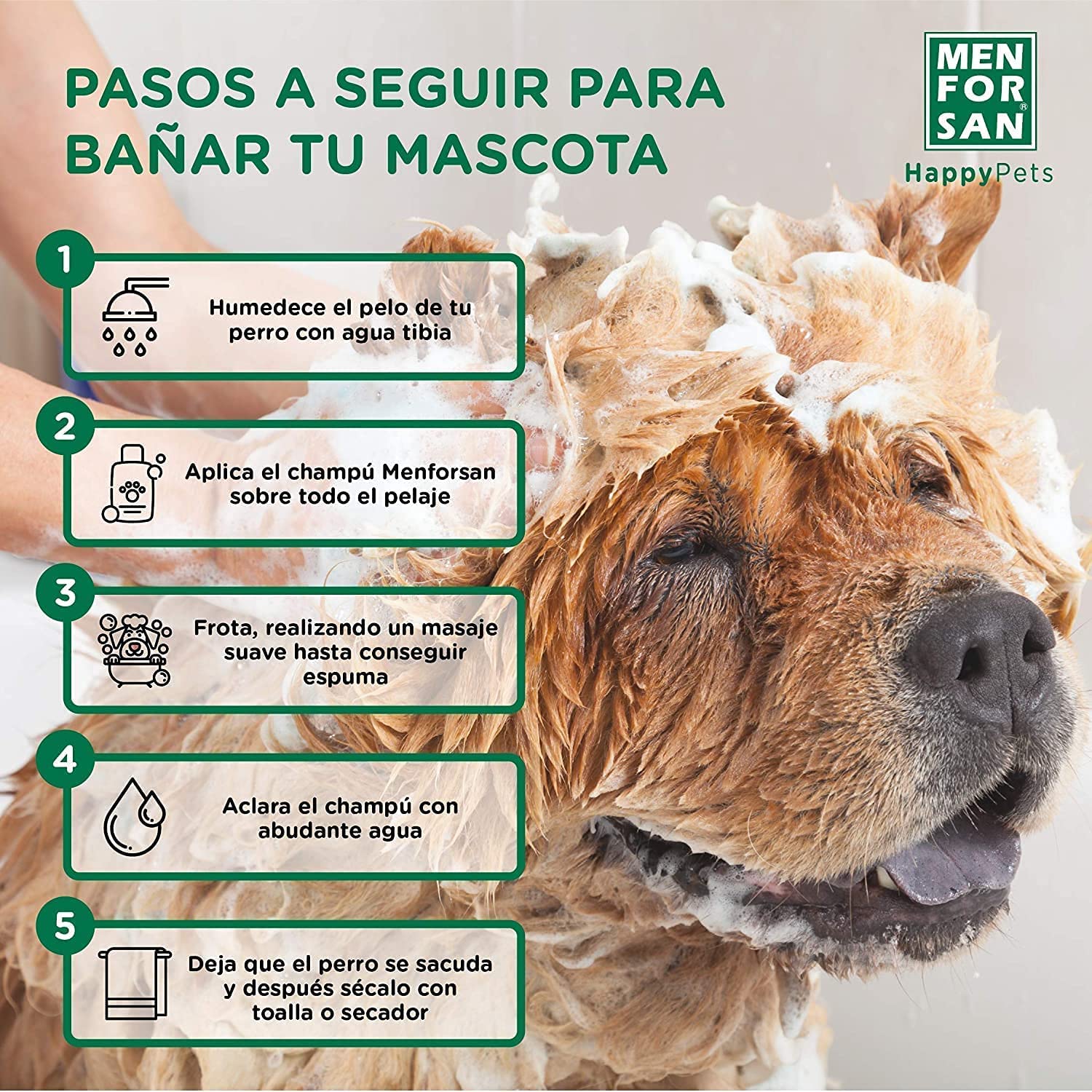 Menforsan champú Acondicionador 300ml | ph Neutro | colágeno Natural | glicerina Vegetal | desenreda el Pelaje | Fragancia de Fresa